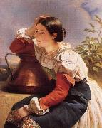 Franz Xaver Winterhalter Young Italian Girl by the Well Sweden oil painting reproduction